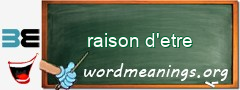 WordMeaning blackboard for raison d'etre